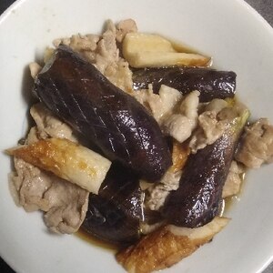 おつまみにナスとちくわと豚肉の煮浸し